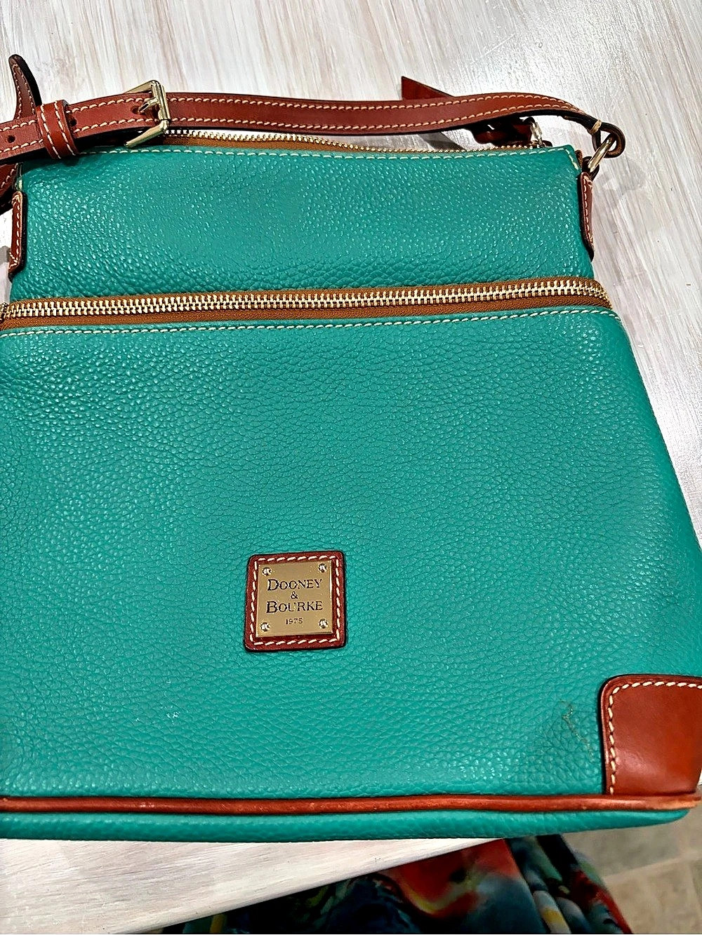 Dooney & Bourke Pebble Grain Crossbody Green & Brown Bag